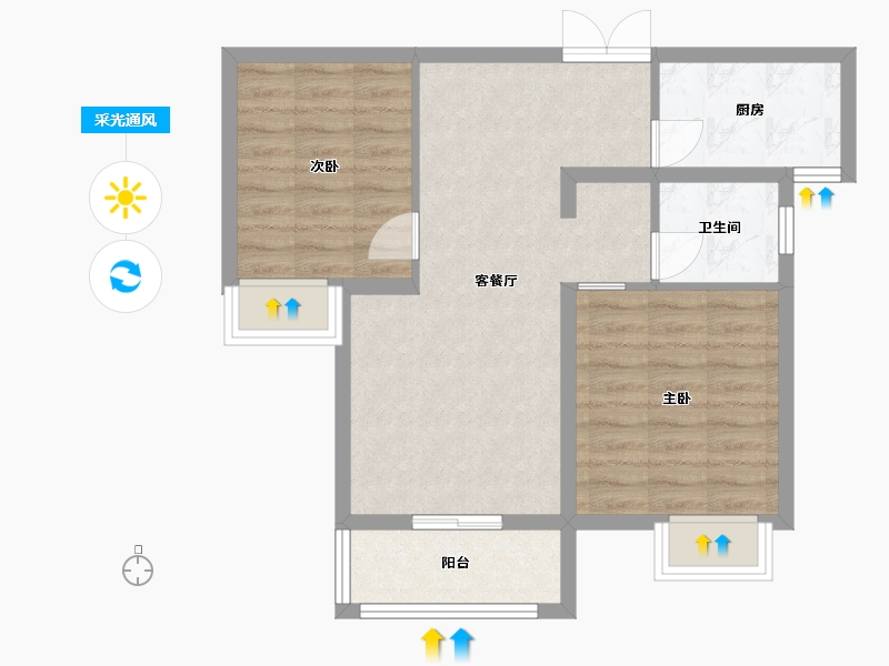 河南省-郑州市-糖果时光-62.91-户型库-采光通风