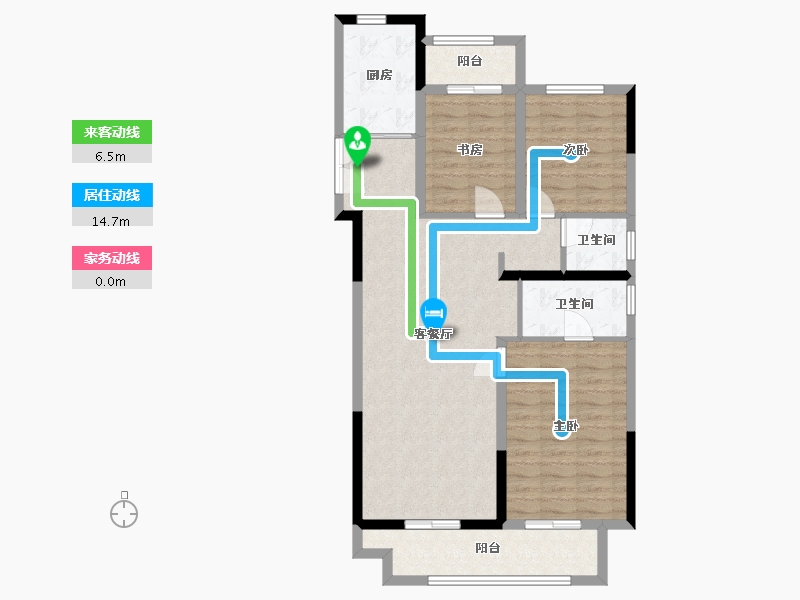 陕西省-榆林市-天地源丹轩坊-94.92-户型库-动静线