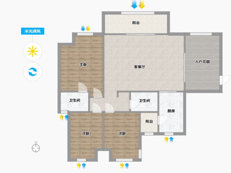 广东省-惠州市-双城国际-116.27-户型库-采光通风