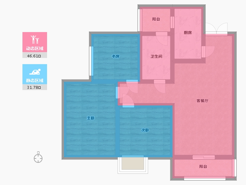 河南省-郑州市-糖果时光-68.09-户型库-动静分区