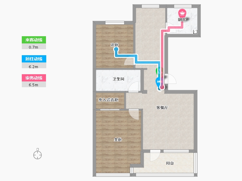 山东省-济南市-绿城百合花园-75.00-户型库-动静线