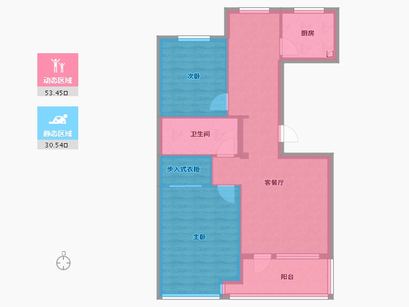 山东省-济南市-绿城百合花园-75.00-户型库-动静分区