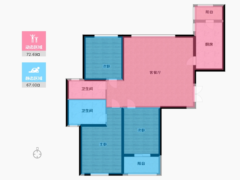 河南省-郑州市-建业天筑-126.40-户型库-动静分区