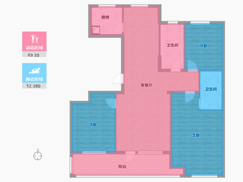 山东省-济南市-绿城百合花园-109.00-户型库-动静分区