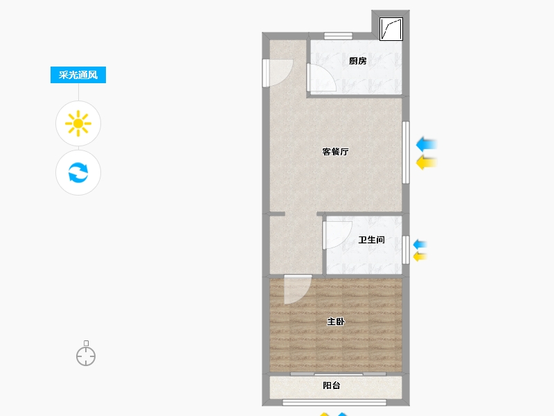 山东省-济南市-绿城济南中心-64.00-户型库-采光通风