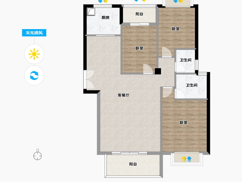 福建省-龙岩市-典金尚成-96.74-户型库-采光通风