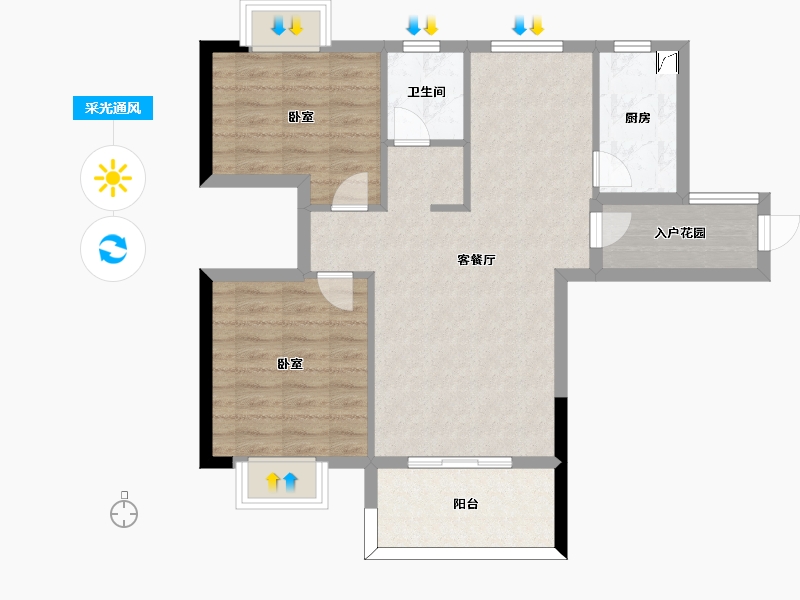 福建省-龙岩市-典金尚成-71.60-户型库-采光通风