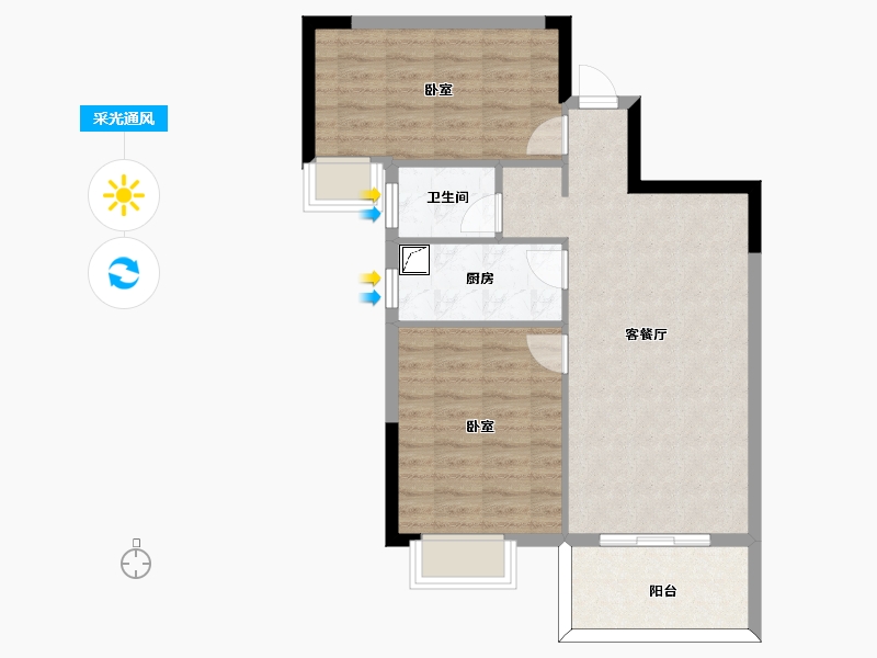 福建省-龙岩市-典金尚成-68.39-户型库-采光通风