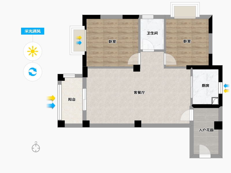 福建省-漳州市-十里蓝山-63.00-户型库-采光通风