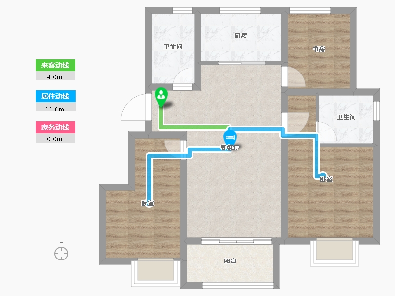 天津-天津市-长风雅筑-74.00-户型库-动静线