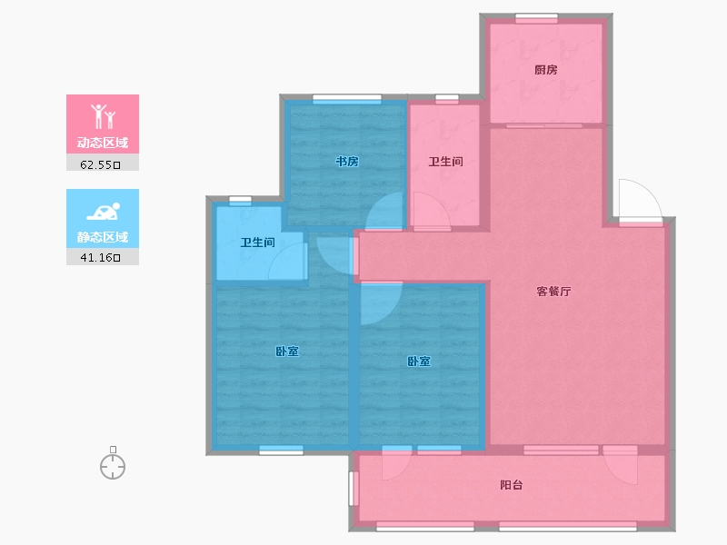 山东省-青岛市-城阳-93.00-户型库-动静分区