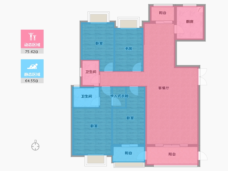 福建省-宁德市-华府豪庭二期-127.27-户型库-动静分区