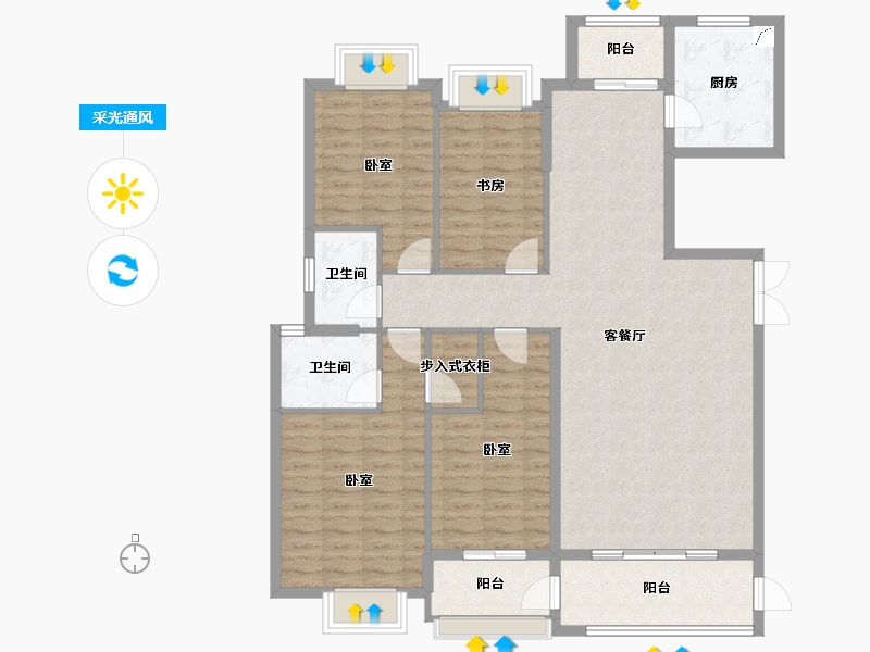 福建省-宁德市-华府豪庭二期-127.27-户型库-采光通风