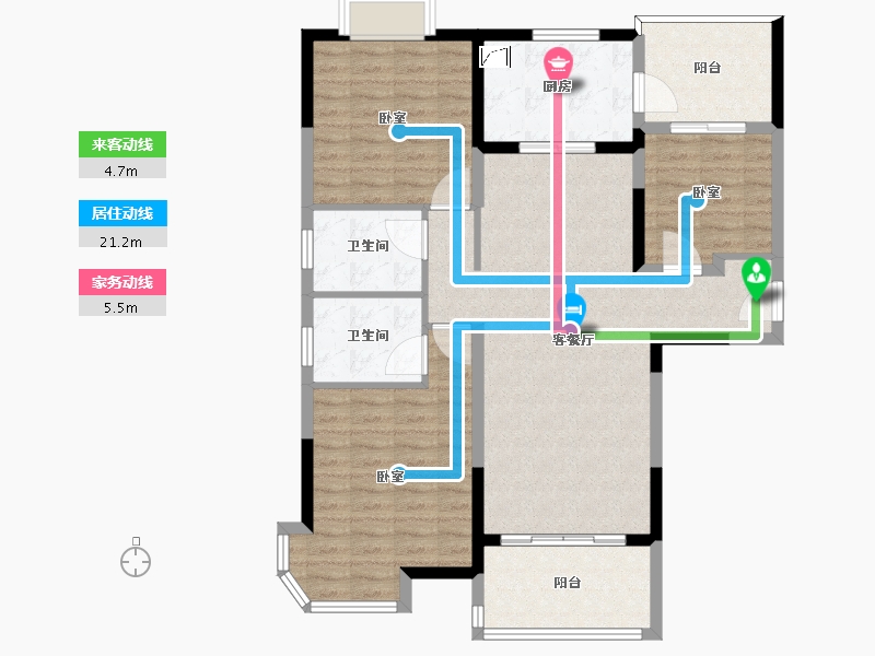 福建省-宁德市-宁德碧桂园-104.00-户型库-动静线