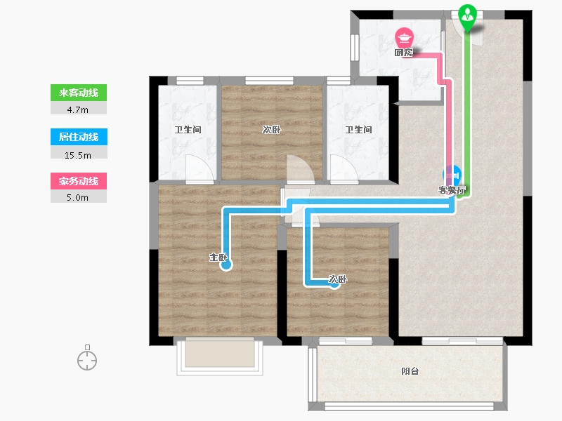 安徽省-蚌埠市-和顺静天府-84.44-户型库-动静线