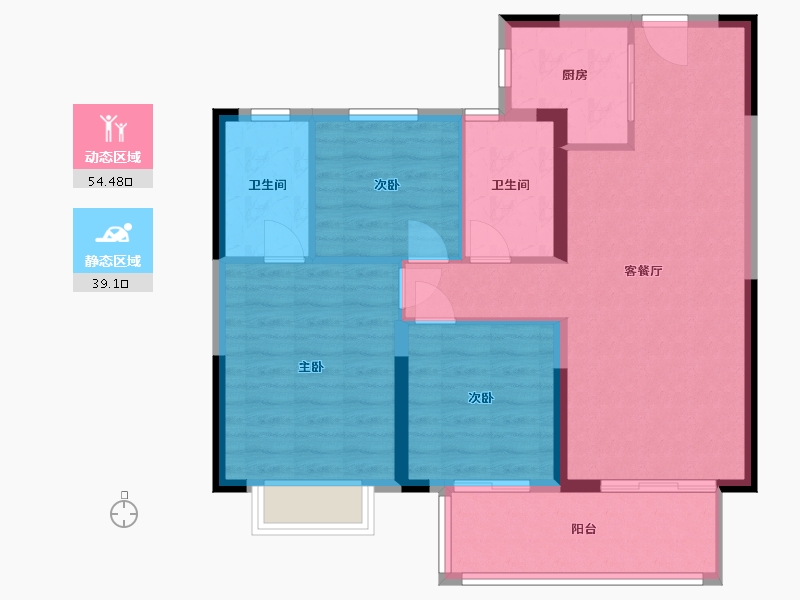 安徽省-蚌埠市-和顺静天府-84.44-户型库-动静分区