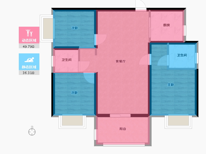 广西壮族自治区-柳州市-海雅-76.80-户型库-动静分区