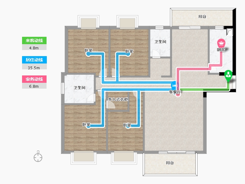 福建省-龙岩市-典金尚成-125.85-户型库-动静线