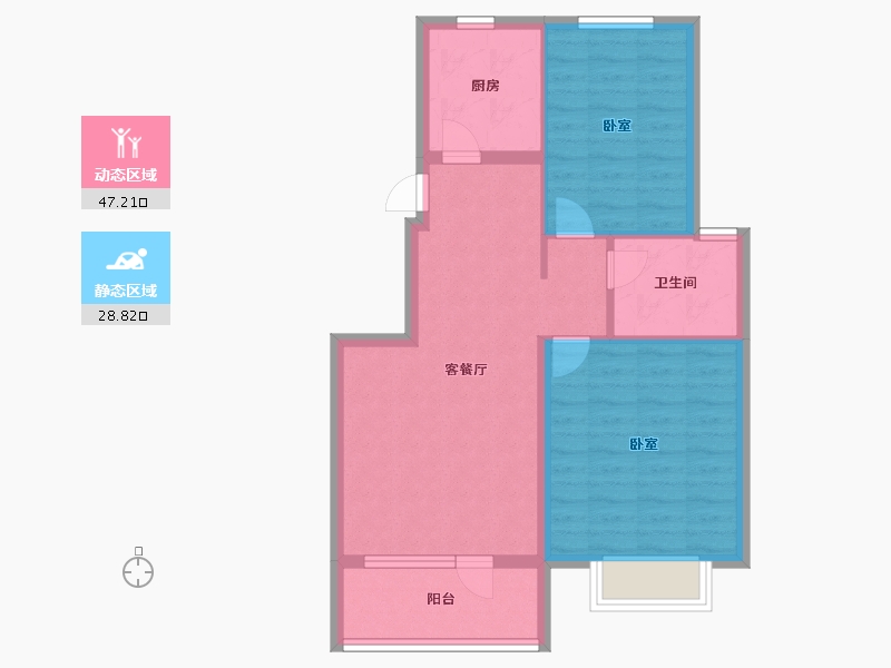 山东省-烟台市-中瑞城-68.06-户型库-动静分区