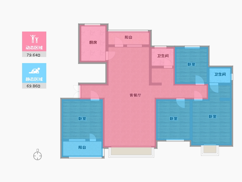 山东省-东营市-胜宏荣域·悦湖湾-132.39-户型库-动静分区