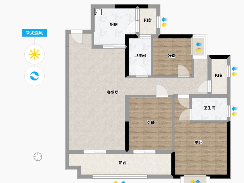 广东省-佛山市-滨江首府-94.97-户型库-采光通风