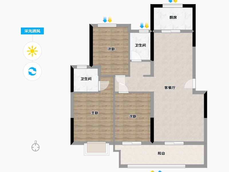 贵州省-黔西南布依族苗族自治州-上品湾-93.68-户型库-采光通风