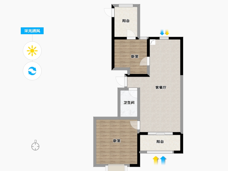 河北省-秦皇岛市-公园里-77.00-户型库-采光通风