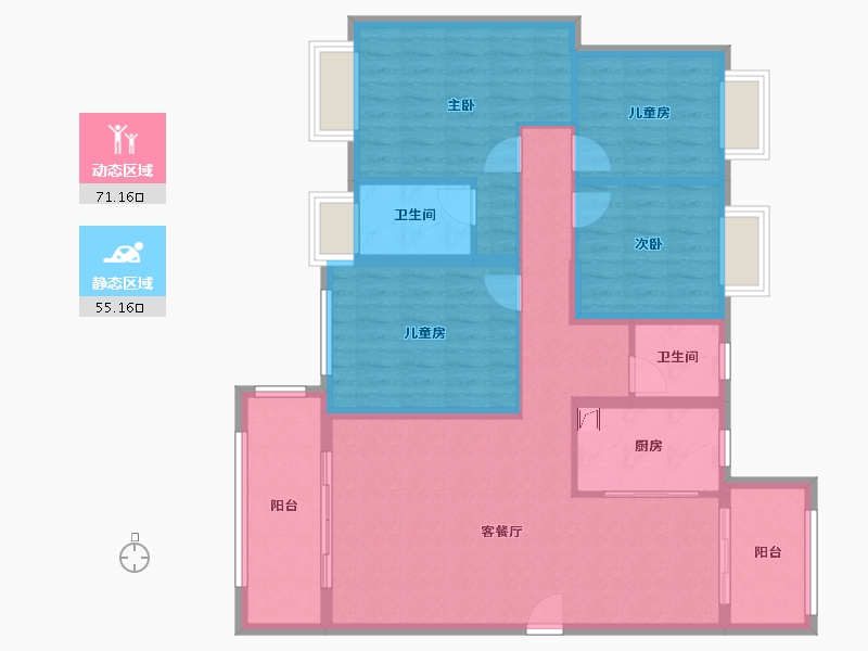 福建省-泉州市-鼎盛天玺-113.57-户型库-动静分区