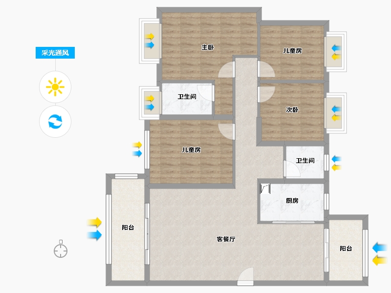 福建省-泉州市-鼎盛天玺-113.57-户型库-采光通风