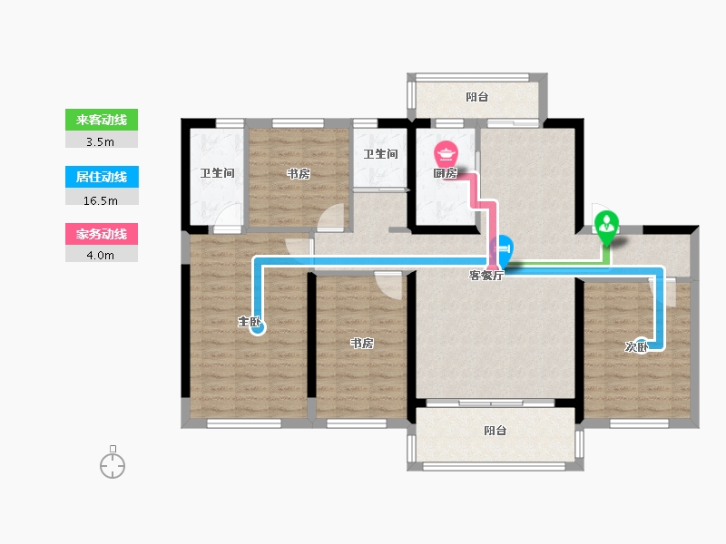 陕西省-西安市-碧桂园-116.58-户型库-动静线