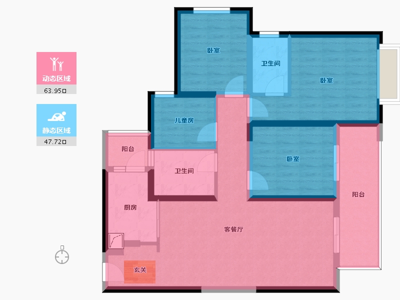 四川省-成都市-中海锦江城云璟-99.04-户型库-动静分区