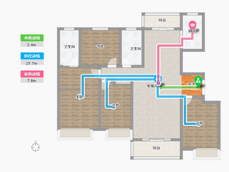 河南省-许昌市-建业桂园-134.00-户型库-动静线