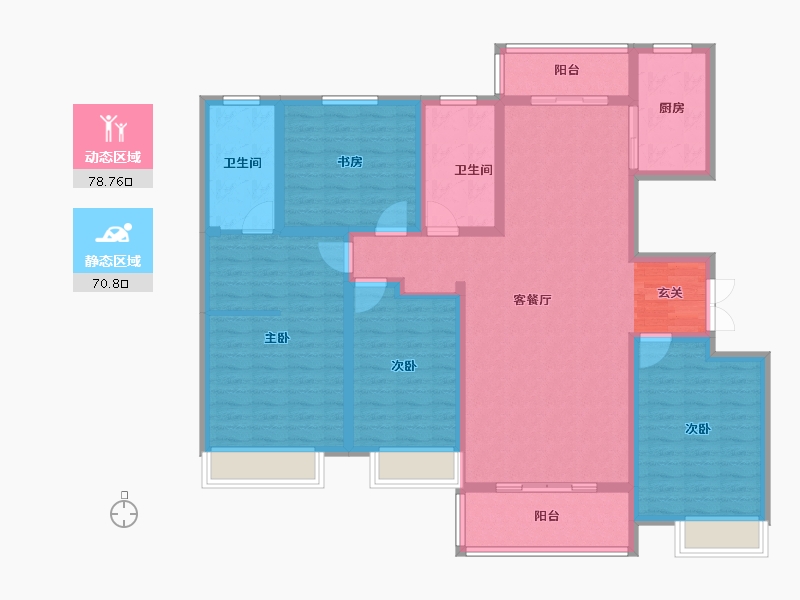 河南省-许昌市-建业桂园-134.00-户型库-动静分区