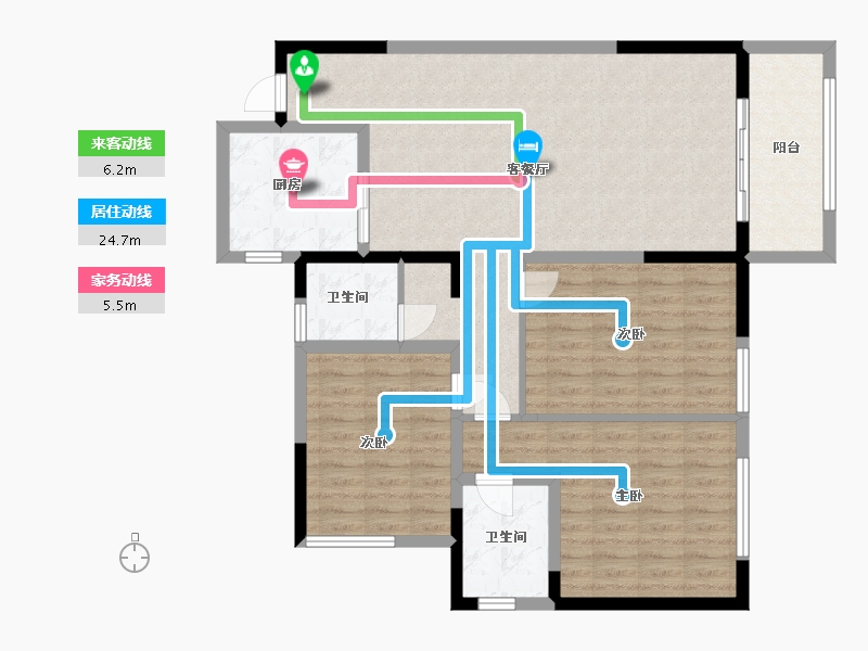 湖北省-十堰市-成邦·华夏公馆-105.30-户型库-动静线