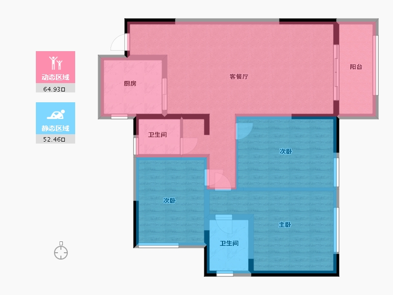 湖北省-十堰市-成邦·华夏公馆-105.30-户型库-动静分区