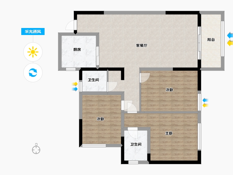 湖北省-十堰市-成邦·华夏公馆-105.30-户型库-采光通风