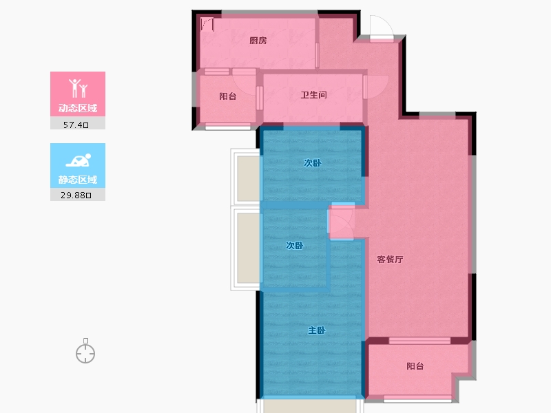 湖北省-襄阳市-海上五月花-76.69-户型库-动静分区