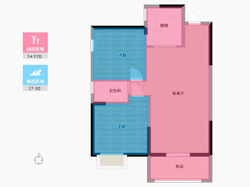 湖北省-十堰市-成邦·华夏公馆-73.30-户型库-动静分区