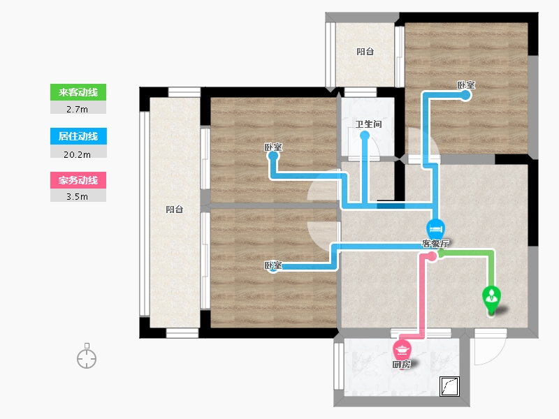 广西壮族自治区-南宁市-贵源雍和府-63.61-户型库-动静线