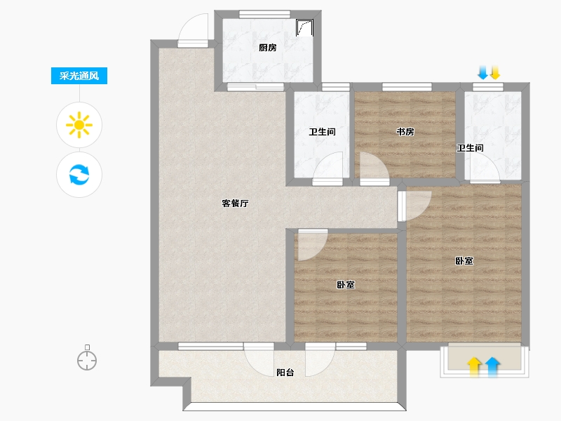 山东省-青岛市-远洋御城-100.01-户型库-采光通风