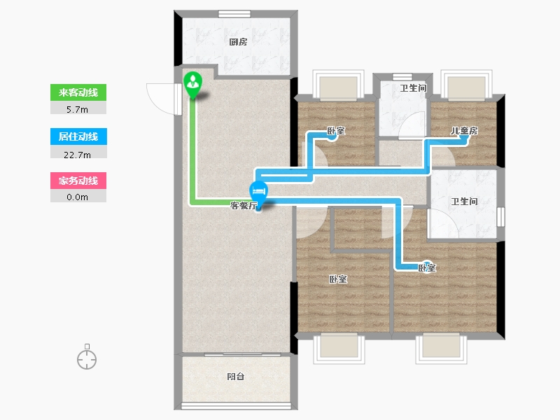 湖北省-武汉市-北辰孔雀洲-101.00-户型库-动静线