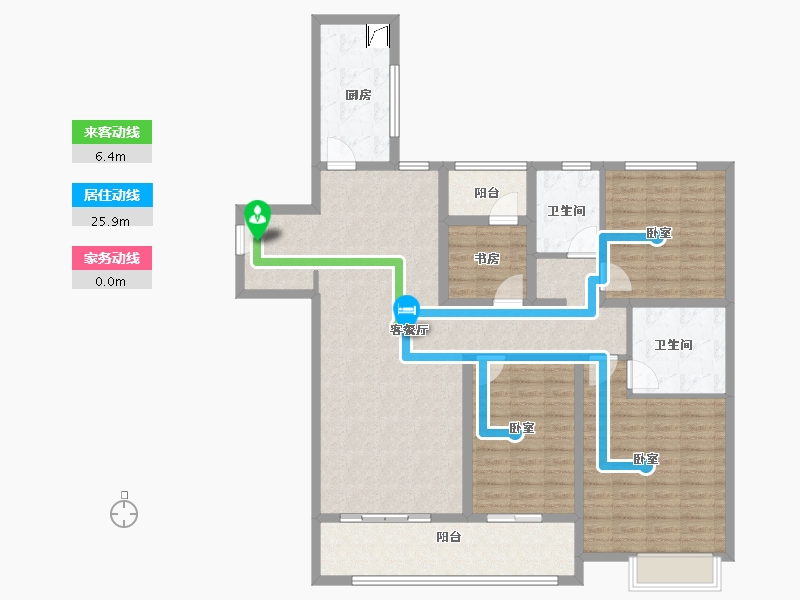 江苏省-南京市-中海城南公馆-130.00-户型库-动静线