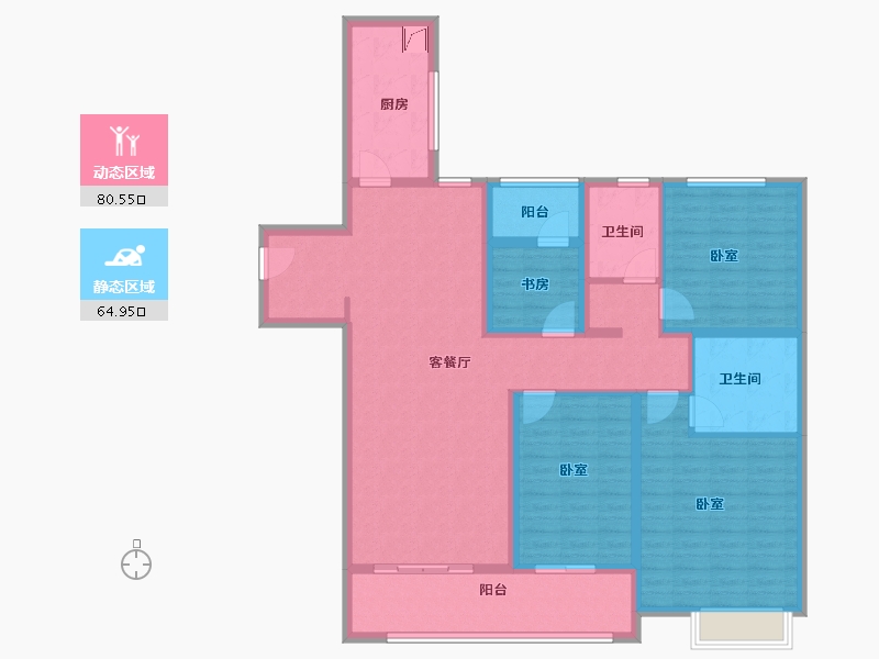 江苏省-南京市-中海城南公馆-130.00-户型库-动静分区