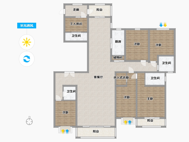 河南省-洛阳市-盛世新天地-234.40-户型库-采光通风