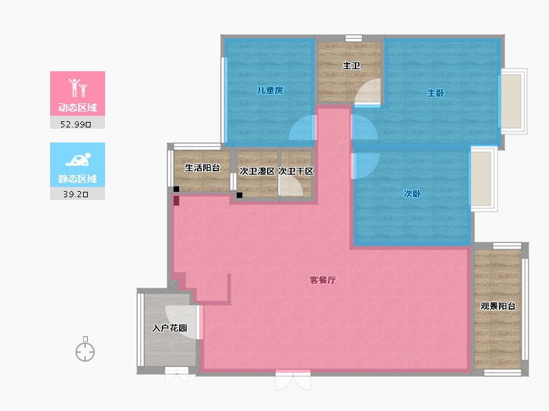 四川省-南充市-柏亚&middot;滨江城-107.83-户型库-动静分区