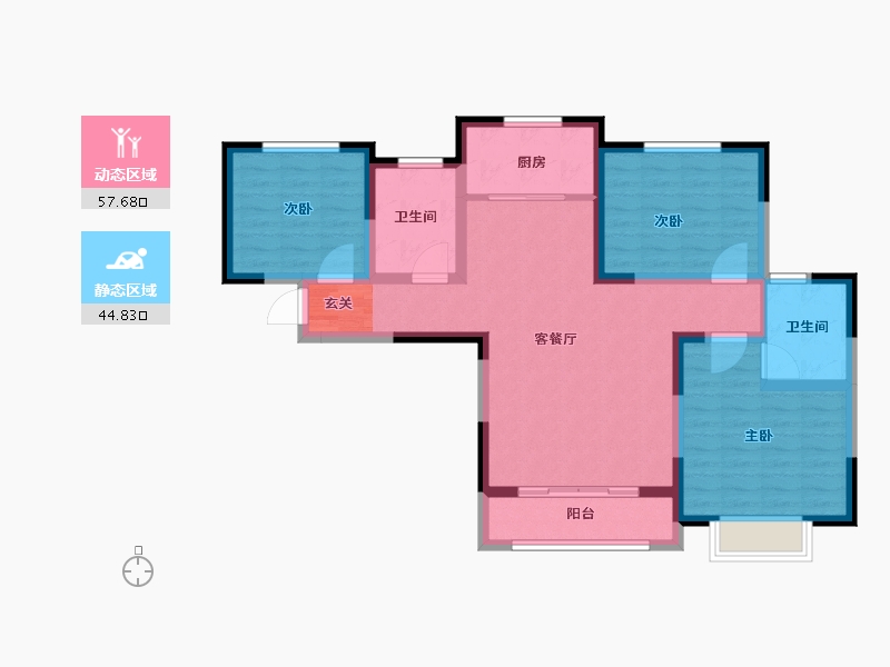 河南省-洛阳市-米兰印象-91.00-户型库-动静分区