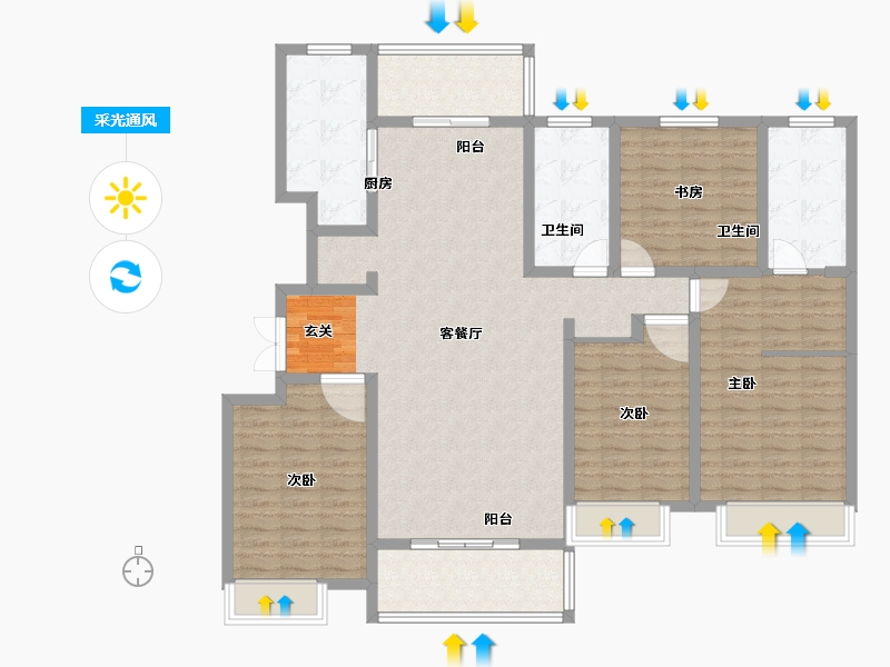 河南省-许昌市-建业桂园-139.00-户型库-采光通风