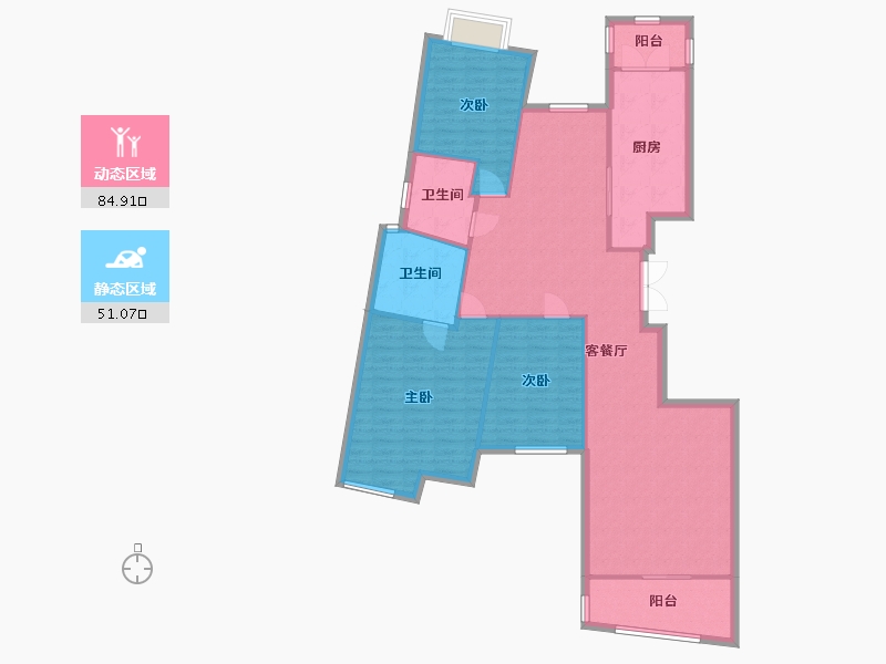 江苏省-苏州市-吴宫丽都-124.57-户型库-动静分区