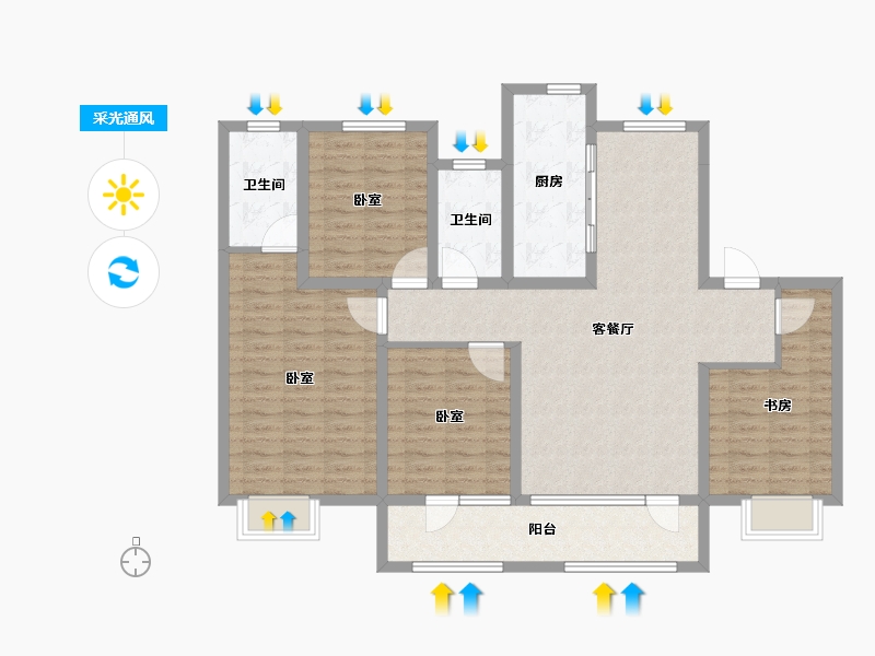 河北省-邢台市-保利茉莉公馆-117.54-户型库-采光通风