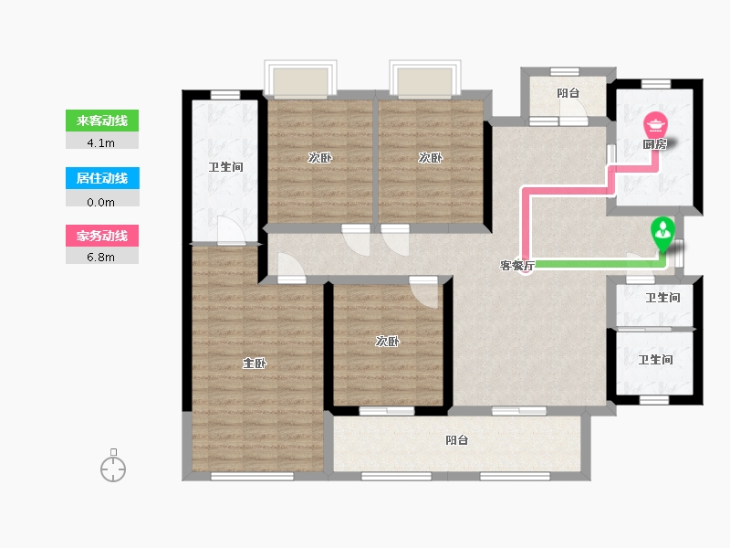 四川省-成都市-融创玖华台-126.55-户型库-动静线